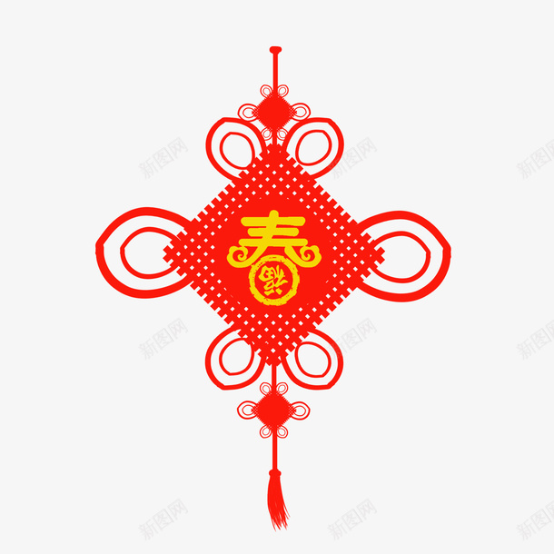 喜庆红色新年春节中国结psd免抠素材_88icon https://88icon.com 中国结 喜庆 新年 春节