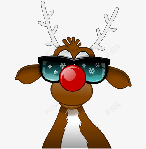 戴着墨镜的酷酷的麋鹿png免抠素材_88icon https://88icon.com 圣诞节 麋鹿 过节 喜庆