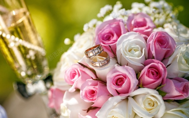 婚礼粉色玫瑰背景