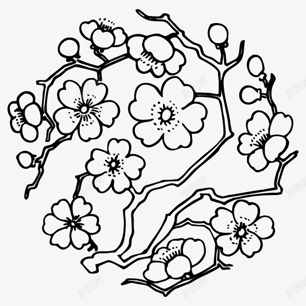 花纹圆形传统图案ai免抠素材_88icon https://88icon.com AI格式 AI符号 中国传统 传统图案 古典花纹 圆形 梅花 花纹