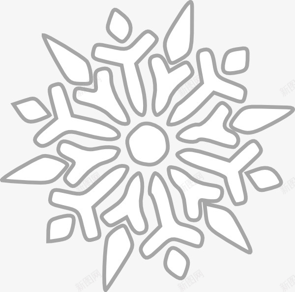 一片雪花白色纯色对称png免抠素材_88icon https://88icon.com 六角 纯色 细节图 雪花 颜色单一