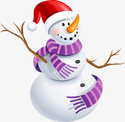 圣诞帽雪人圣诞帽雪人戴着紫色围巾高清图片