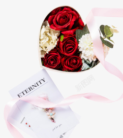 心形盒子玫瑰花装扮素材