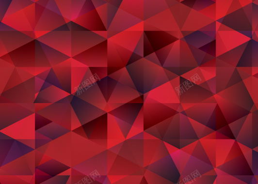 鲜红色多边形晶体高清图片背景