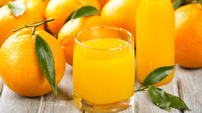 橙子饮料玻璃杯背景