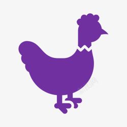 紫色可爱小母鸡素材