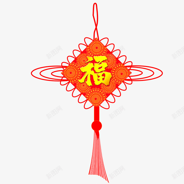 喜庆新年春节红色中国结psd免抠素材_88icon https://88icon.com 中国结 同心结 喜庆 新年 春节