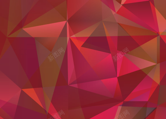 红色的多边形晶体高清背景图背景