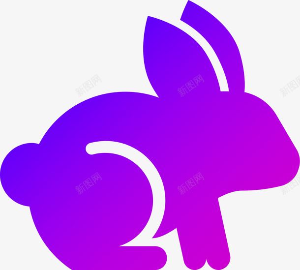 蓝紫色渐变兔子矢量放大方便png免抠素材_88icon https://88icon.com 蓝紫色 渐变 兔子 矢量 放大 方便