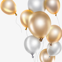 气球小摊金色气球装饰高清图片