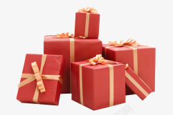 礼盒堆新年红色礼盒场景堆礼盒高清图片