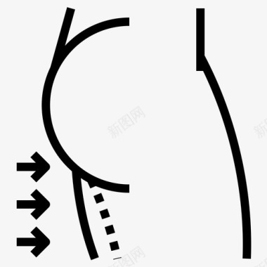 美容SPA腿部臀部脂肪团图标