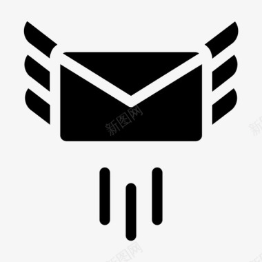 翅膀电子邮件信息发送图标