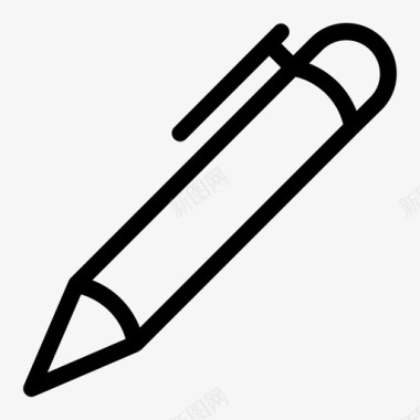 作家的写作工具钢笔办公用品铅笔图标