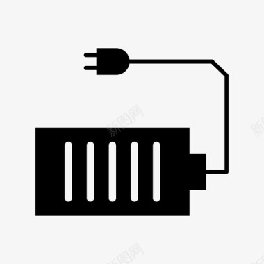 电池能量海报电池和插头电线37能量图标