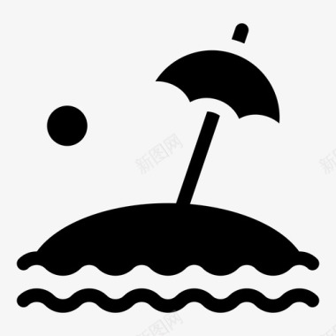 阳伞太阳伞海滩夏天图标