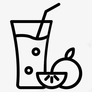 果汁饮料背景新鲜果汁饮料玻璃杯图标