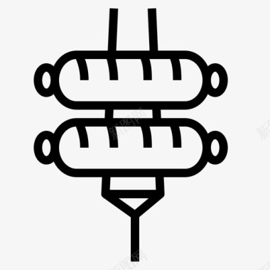 辣猪肉香肠烤架烧烤肉图标