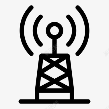 WiFi信号天线无线电天线wifi信号图标