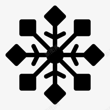 雪花标志雪花圣诞节寒冷图标