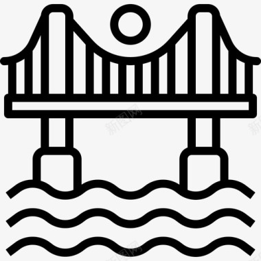 桥梁桥梁连接建筑图标