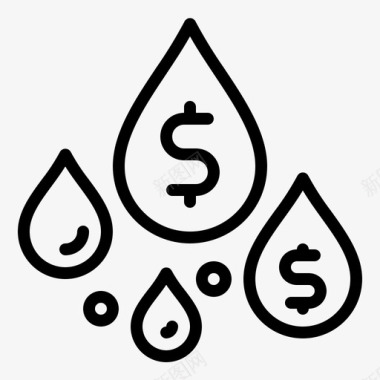 雨水筹款美元水滴图标