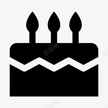 手绘蜡烛蛋糕生日蛋糕周年纪念蜡烛图标