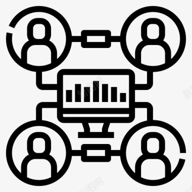 icon统计网络流量分析营销图标