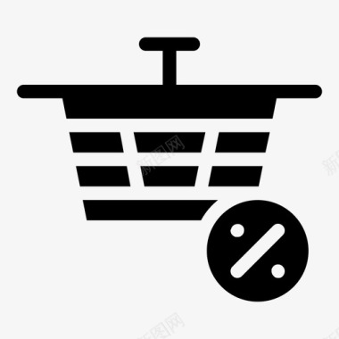 超市购物篮网上商店销售图标