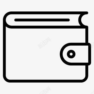 金融图标线性钱包现金钱图标