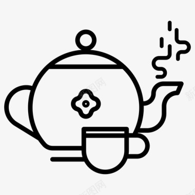 茶壶中国文化图标