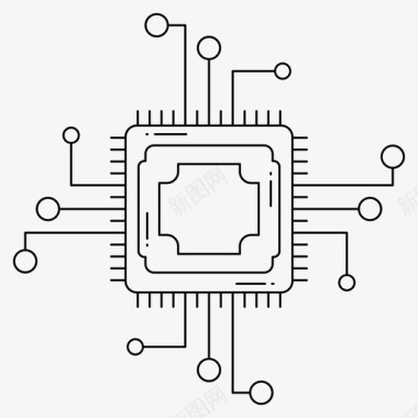 电路处理器核心cpu图标