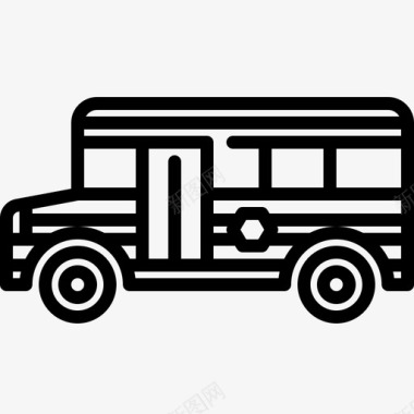 公共标识红校车公共交通车辆图标