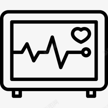 医院健康宣传栏心电图机健康医院图标