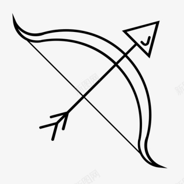 丘比特弓箭弓箭长弓图标