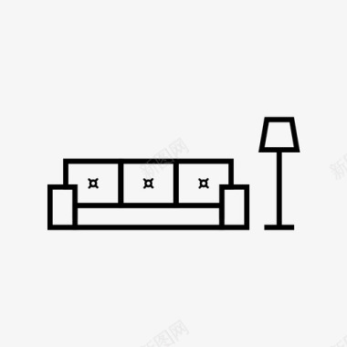 客厅沙发室内灯具图标