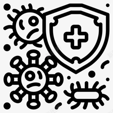 小病毒病毒防护细菌冠状病毒图标