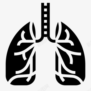 器官呼吸医院肺图标