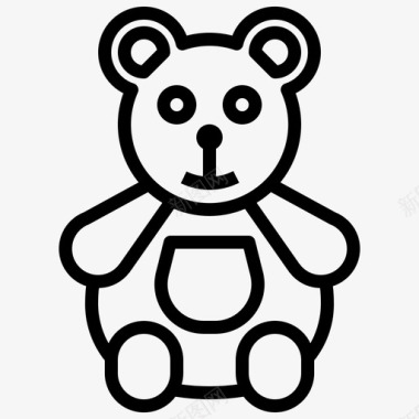 泰迪熊动物童年图标