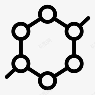 矢量分子模型分子生物学化学图标