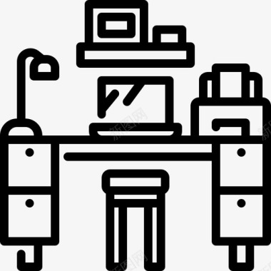 工作台家庭办公室笔记本电脑图标