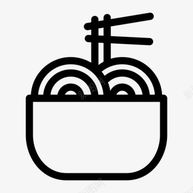 面条面碗筷子食物图标