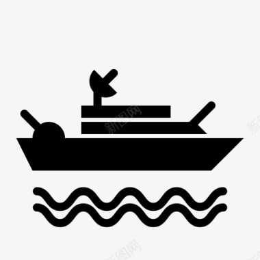 卡通船战列舰船海军陆战队图标