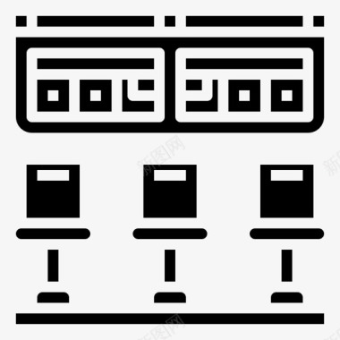 车站图标座椅支架内饰图标