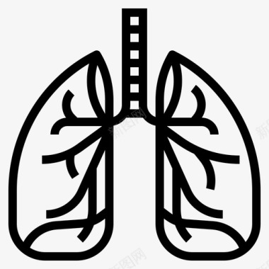 器官呼吸医院肺图标