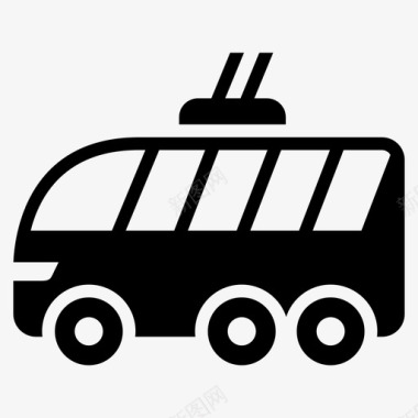 公共标识红无轨电车公共交通图标