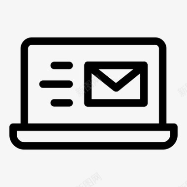 笔记本电脑电子邮件信封图标