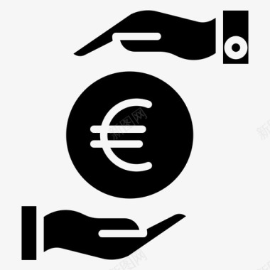 火焰欧元图标资金商业捐赠图标