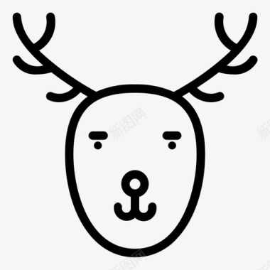 驯鹿圣诞节装饰图标