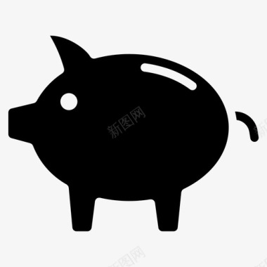 金融图标线性存钱罐信贷存款图标